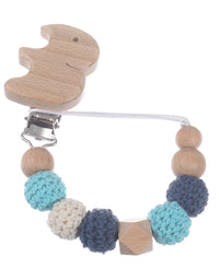 Baby Wood Round Felt Balls Beaded Pacifier Chain Animal Bunny Elephant Heart Beech Pacifier Clip For Baby Teether Chain Chew Toy

