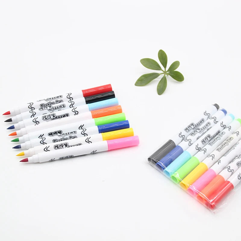Magical Water Painting Pen Colorful Mark Pen Markers Floating Ink Pen Doodle Water Pens Children Montessori Early Education Toys