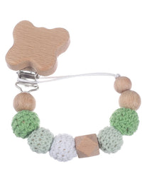 Baby Wood Round Felt Balls Beaded Pacifier Chain Animal Bunny Elephant Heart Beech Pacifier Clip For Baby Teether Chain Chew Toy
