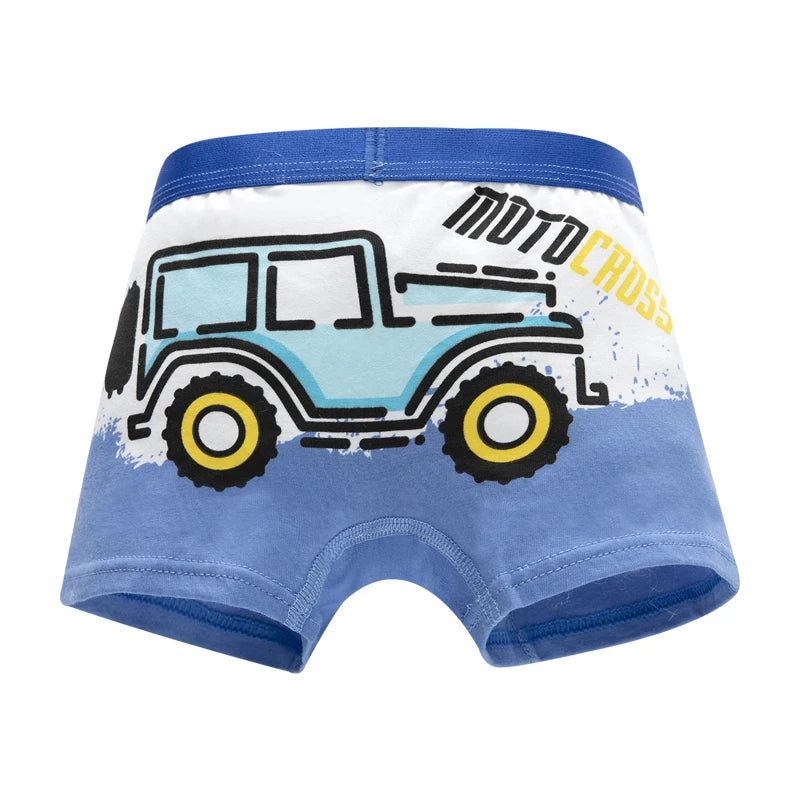 Children's Underwear Boy Panties Underpants  Engineering Vehicle Cars Fire Engine Comfortable Shorts Briefs Boxers For Kids