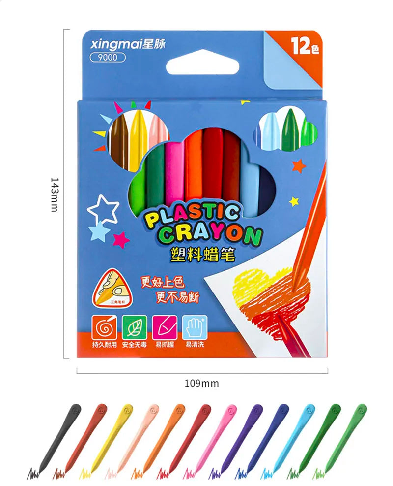 12/18 Colors Triangular Crayons Safe Non-toxic Triangular Colouring Pencil For Students Kids Children Stationery Drawing Toys