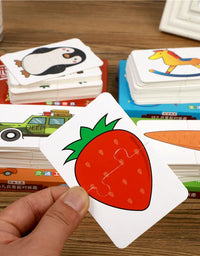 Baby Puzzle Toys for Children Animals Fruit Truck Graph Card Matching Games Montessori Toys for Kids 1 2 3 Years Old Boys Girls
