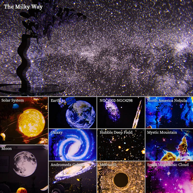 Galaxy Projector Night Light 360° Rotating Planetarium Lamp for Kids Bedroom Wedding Decor Ideal Valentines Day Gift
