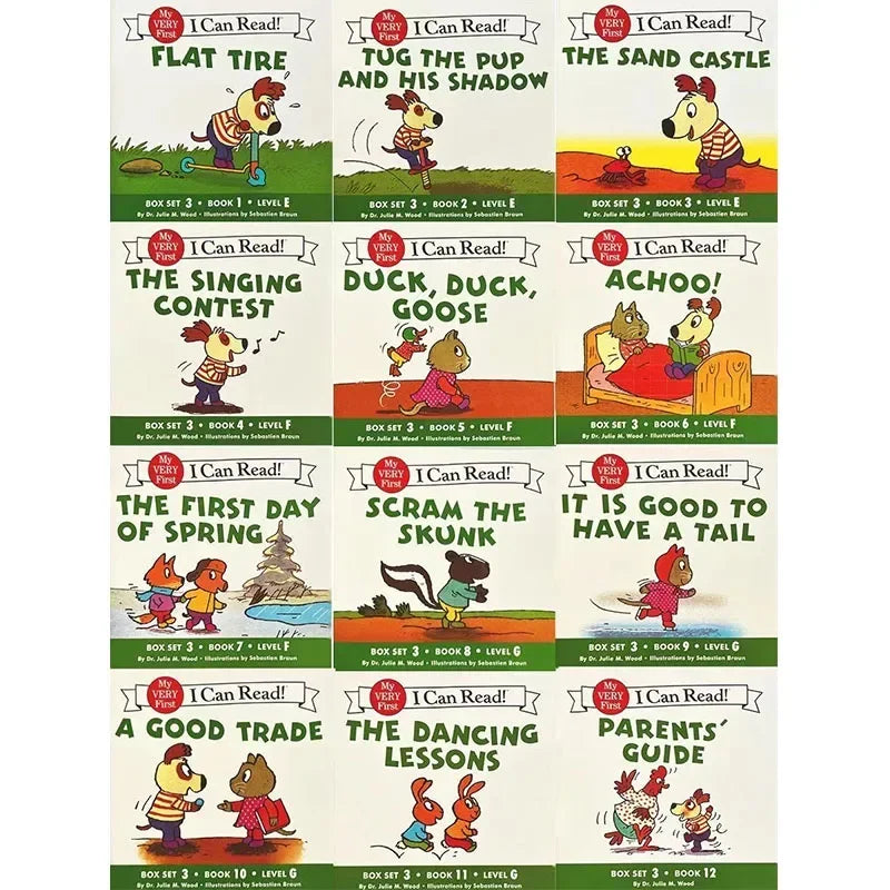 I Can Read Phonics 12 Books/Set English Story Picture Pocket Book  Montessori Learning Beginner Reading 1 2 3 Books