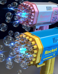 40Holes Bubble Gun Automatic Bubbles Machine Rocket Gun Launcher Shape Blower Soap Toys For Kid Bubble Machine Party Supplies
