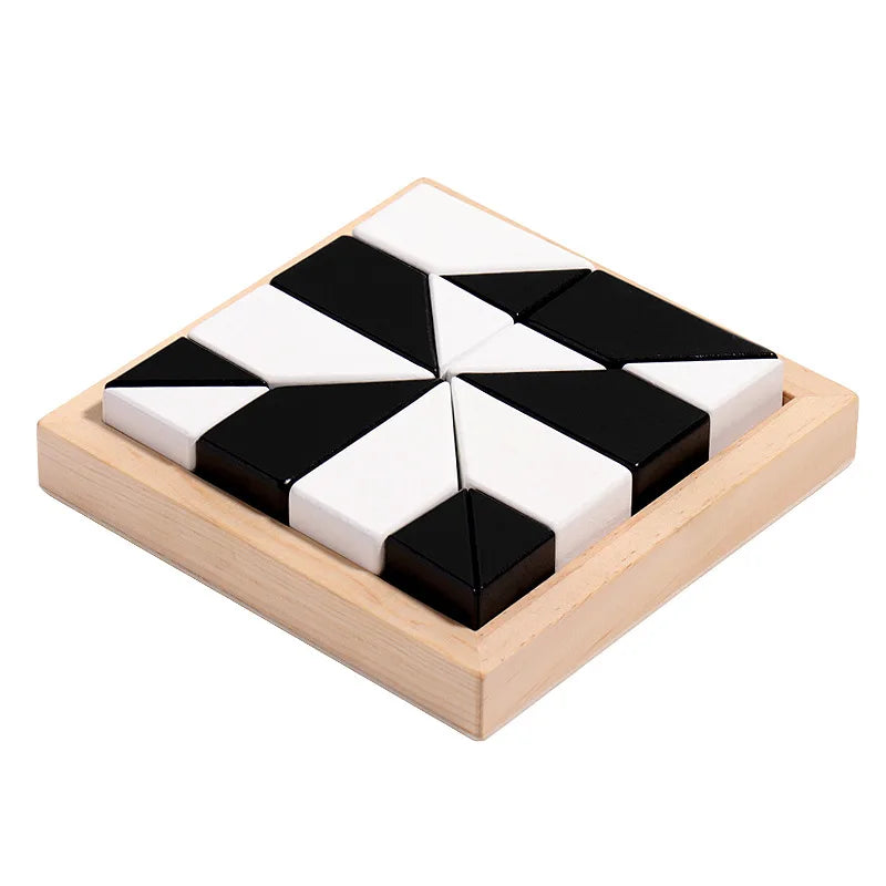 DIY Wooden Hide Puzzle Toys Montessori Logical Thinking Training Hidng Blocks Board Games Educational Toys For Children Kids