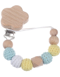 Baby Wood Round Felt Balls Beaded Pacifier Chain Animal Bunny Elephant Heart Beech Pacifier Clip For Baby Teether Chain Chew Toy
