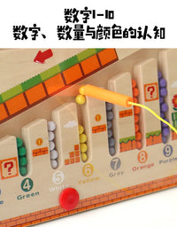 Children Wooden Magnetic Color and Number Maze Learning Education Toys Color Matching Montessori Toys Wooden Toys Gift for Kids
