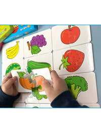 Baby Puzzle Toys for Children Animals Fruit Truck Graph Card Matching Games Montessori Toys for Kids 1 2 3 Years Old Boys Girls
