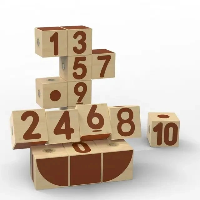 Romboss 16PCS Numbers Magnetic Wooden Blocks Math Digital Toy Preschool Montessori Educational Toys 2024 Kids Birthday Gifts