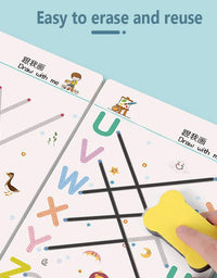 Magical Tracing Workbook Educational Montessori Books for Children Pen Control Training Reusable Calligraphy Copybook Kids Toys
