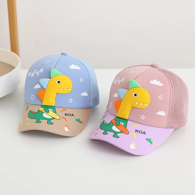 Cartoon Dinosaur Children Baseball Cap Cute Animal Kids Sun Hat Spring Cotton Outdoor Boys Girls Peaked Caps Bonnet Gorras