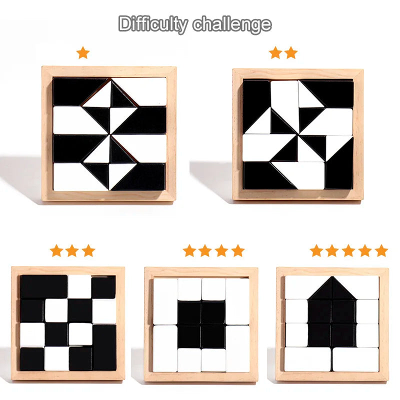 DIY Wooden Hide Puzzle Toys Montessori Logical Thinking Training Hidng Blocks Board Games Educational Toys For Children Kids