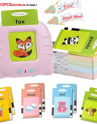 Kids Learning English Flash Card Reading Machine Educational Audio Electronic Card Book Montessori Language Toy for Home School
