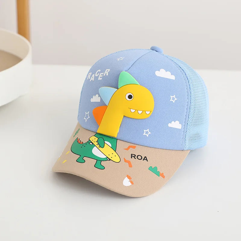 Cartoon Dinosaur Children Baseball Cap Cute Animal Kids Sun Hat Spring Cotton Outdoor Boys Girls Peaked Caps Bonnet Gorras