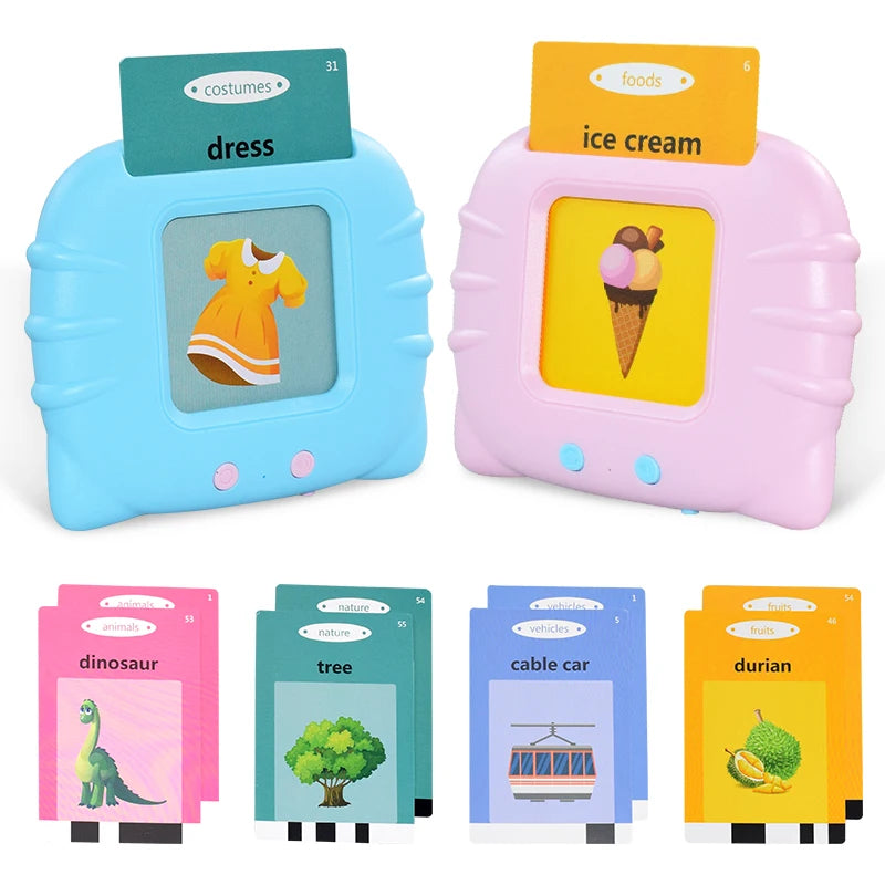 Kids Learning English Flash Card Reading Machine Educational Audio Electronic Card Book Montessori Language Toy for Home School