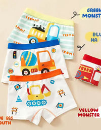 Children's Underwear Boy Panties Underpants  Engineering Vehicle Cars Fire Engine Comfortable Shorts Briefs Boxers For Kids
