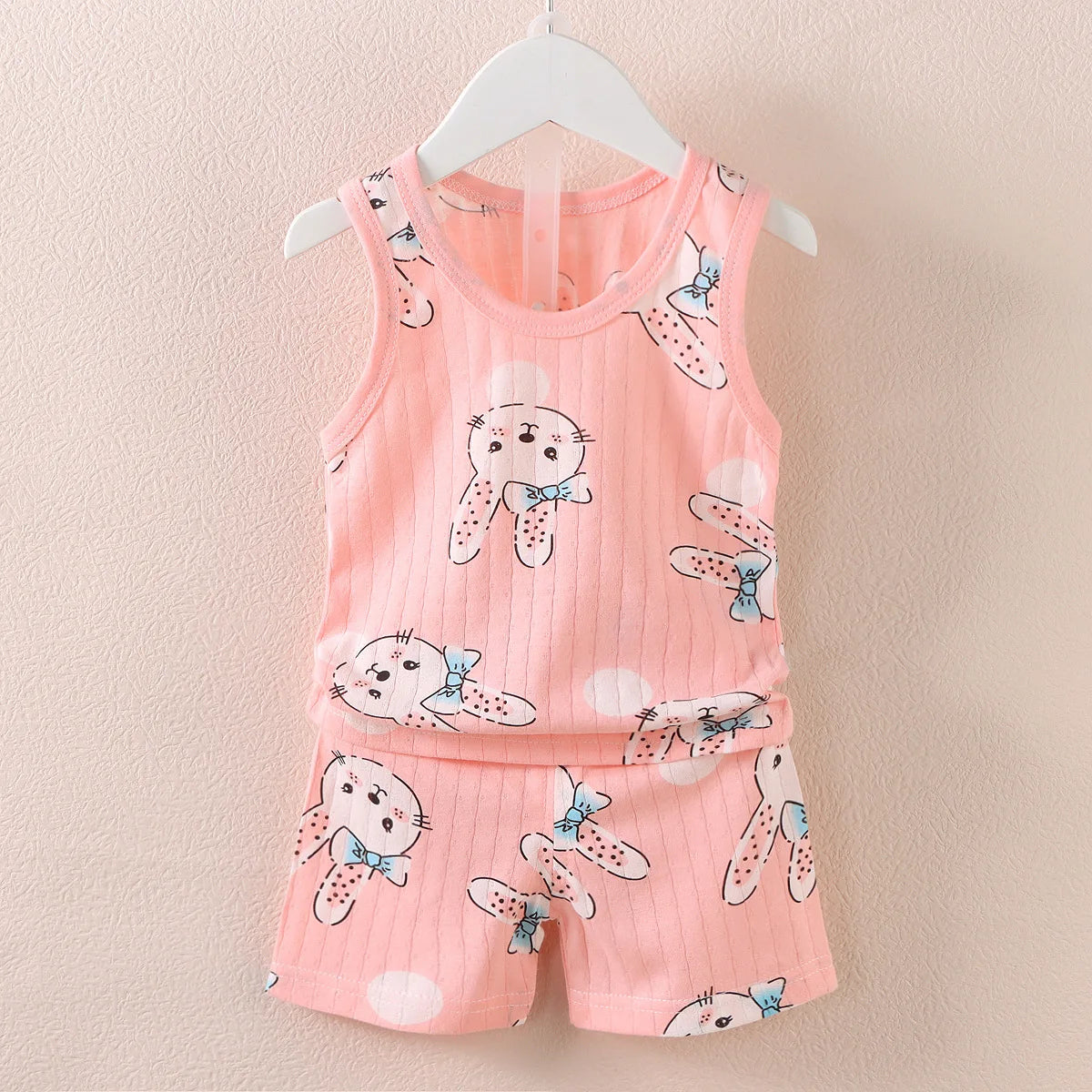 Children's Clothing Print Sleeveless Tops Shorts Cute Breathable Kids Summer Vest Shorts Set Tank Top for Baby Clothing Children