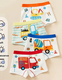 Children's Underwear Boy Panties Underpants  Engineering Vehicle Cars Fire Engine Comfortable Shorts Briefs Boxers For Kids
