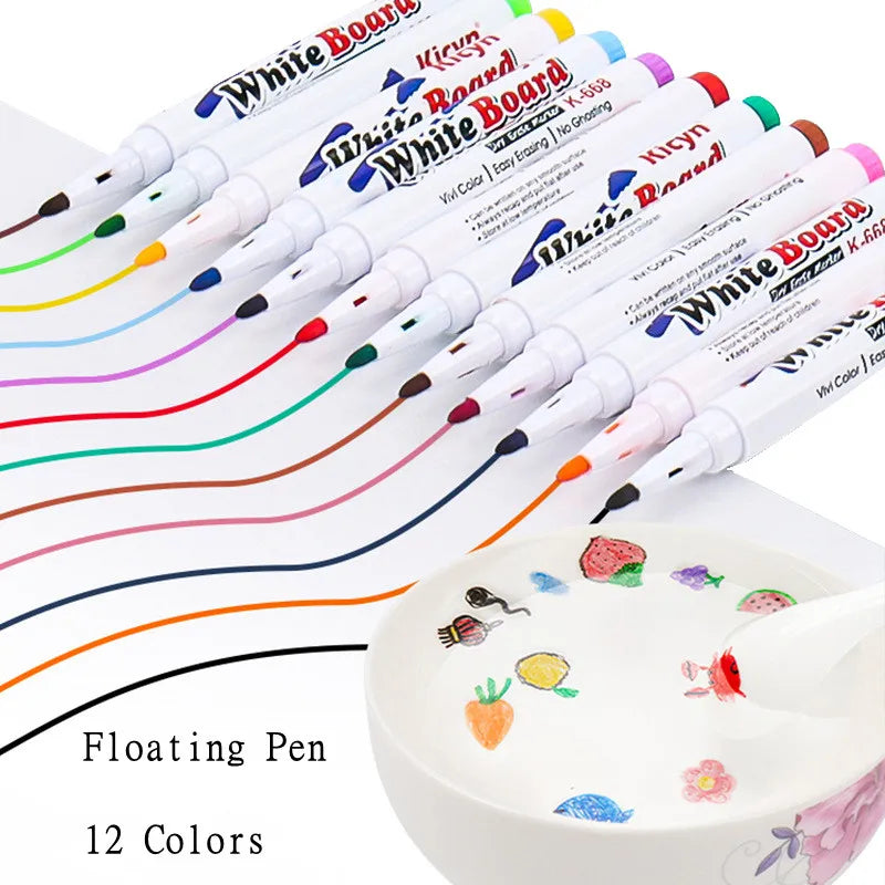 Magical Water Painting Pen Colorful Mark Pen Markers Floating Ink Pen Doodle Water Pens Children Montessori Early Education Toys