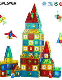 Magnetic Building Blocks Construction Set Children Toy Magnet Block Tiles Montessori Educational Toys for Kids Boys Girls Gifts
