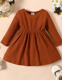 Newborn Dresses Baby Girl Clothes New Born Babies Kids Birthday Party Dress Ribbed Striped Long-Sleeve Overalls Children
