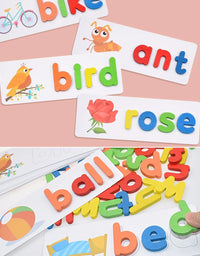 Montessori Spelling Word Game Wooden Toys Early Learning Jigsaw Letter Alphabet Puzzle Educational Baby Toys for Children
