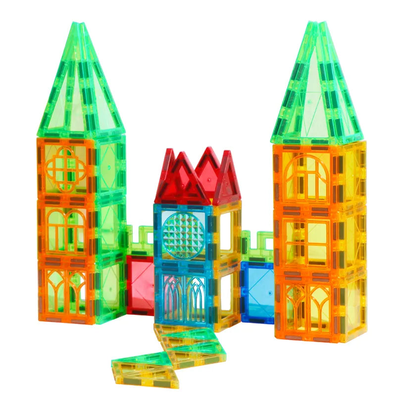 Magnetic Construction Set Model & Building Toy DIY Magnetic Blocks Tiles Montessori Educational Toys for Kids Gift