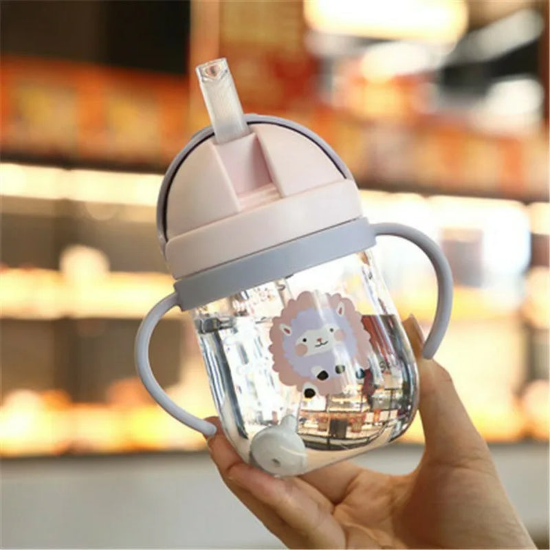 250Ml Baby Feeding Cup with Straw Children Learn Feeding Drinking Bottle Kids Training Cup with Straw