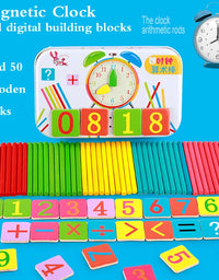 Hot Selling Baby Education Toys Montessori Box Digital Clock Math Toy Number Digital Counting Wood Stick Baby Kids Toy Gifts ZXH
