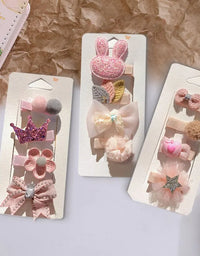 12Pcs Set Animal Crown Flower Baby Hairpins Sweet Princess Girls Barrettes Kids Hair Accessories
