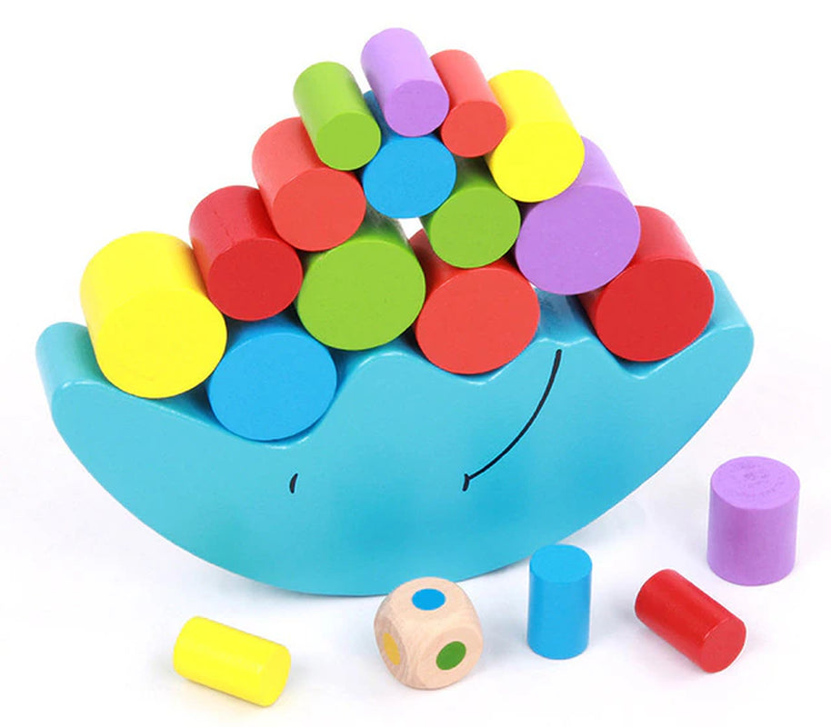 Kids Wooden Toys Moon Elephant Animals Balancing Game Kids Educational Toys for Baby Building Blocks Children Balance Toys ZXH