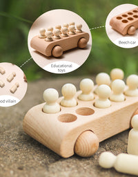 Montessori Wooden Toys for Children Puzzle Game Cartoon Wood Peg Dolls Educational Toy Car Newborn Baby Blocks Christmas Gifts
