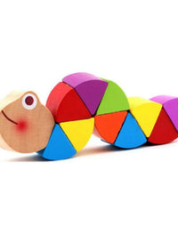 Montessori Toy Educational Wooden Toys for Children Early Learning Exercise Baby Fingers Flexible Kids Wood Twist Insects Game

