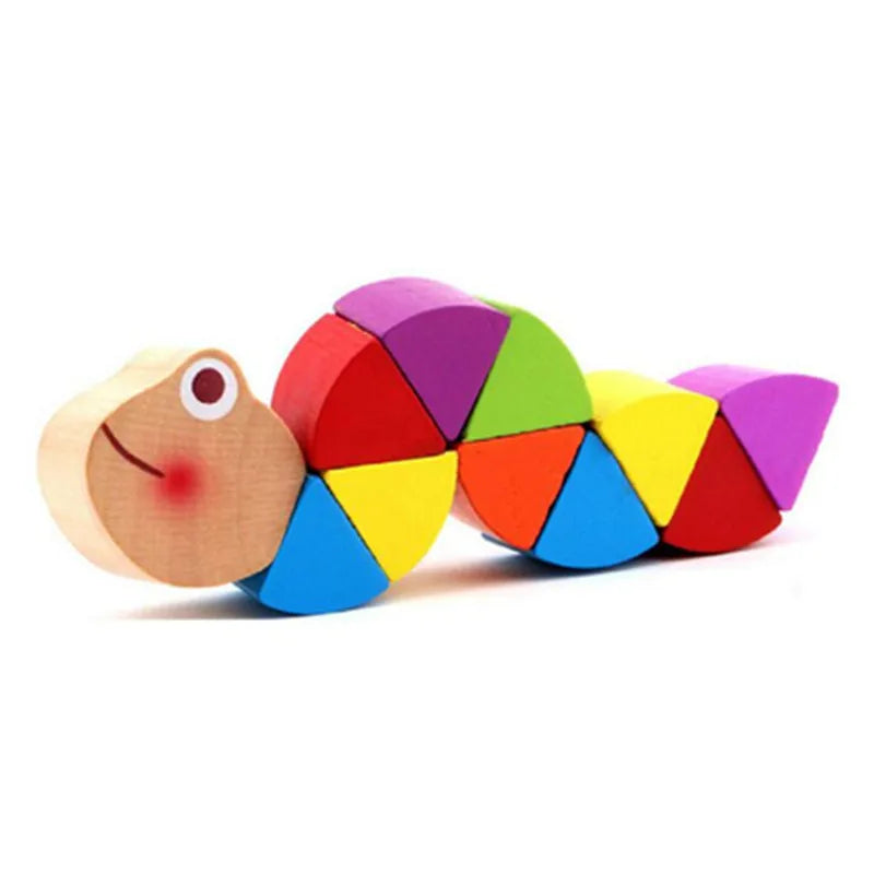 Montessori Toy Educational Wooden Toys for Children Early Learning Exercise Baby Fingers Flexible Kids Wood Twist Insects Game
