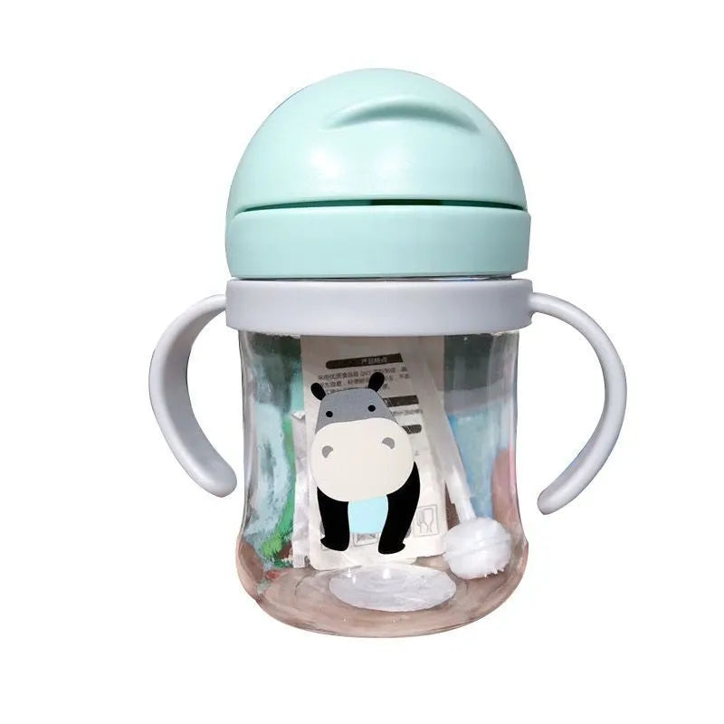 250Ml Baby Feeding Cup with Straw Children Learn Feeding Drinking Bottle Kids Training Cup with Straw