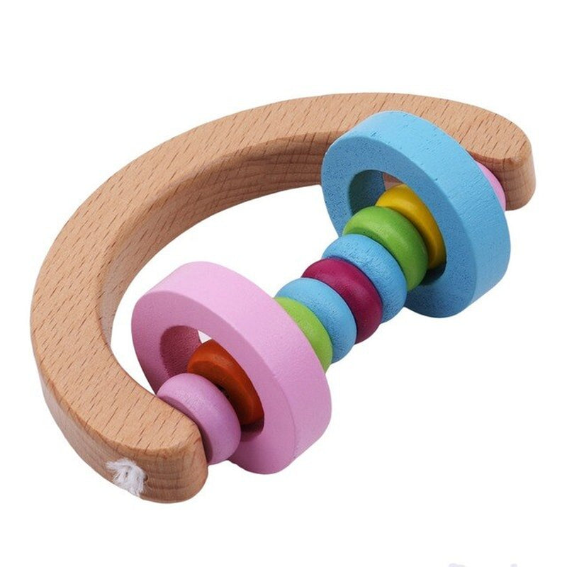 Kids Montessori Wooden Toys Rainbow Blocks Kid Learning Toy Baby Music Rattles Graphic Colorful Wooden Blocks Educational Toy